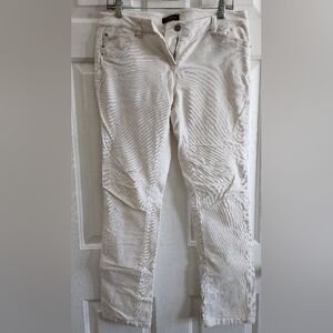 White House Black Market Cream Slim Leg Corduroy Pants